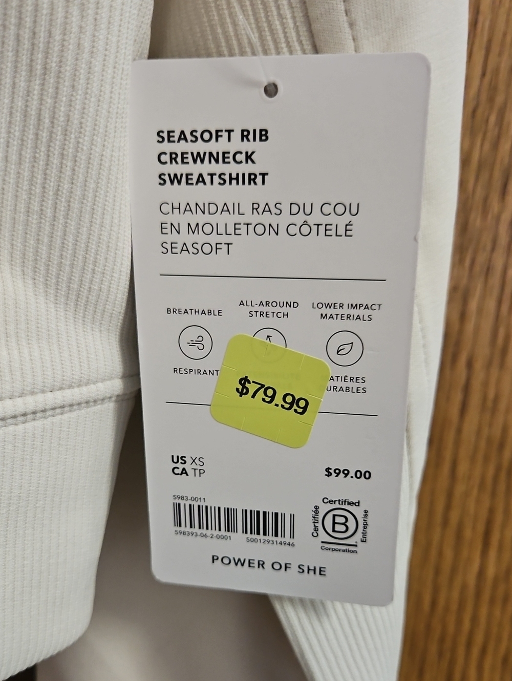 NWT Athleta Seasoft Rib Crewneck Sweatshirt - Picture 4 of 6